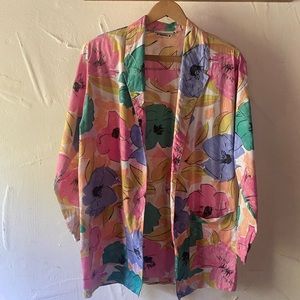 Vintage Malibu Barbie Core floral blazer